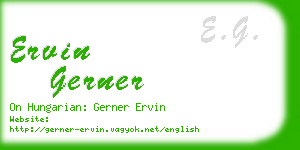 ervin gerner business card